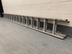 An aluminium double extension ladder