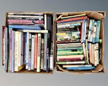 Two boxes of books relating to railways