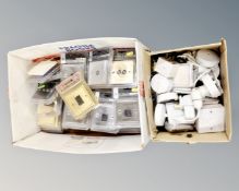 A box containing new aerial and USB socket covers together with a further box containing socket