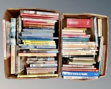 Two boxes of books relating to railways