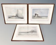 After John Le Capelain (1812-1848) three colour prints, scenes of Jersey in the 19th century,