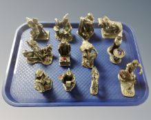 A tray of twelve cast pewter Myth and Magic figures.