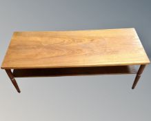 A 20th century teak low rectangular coffee table.