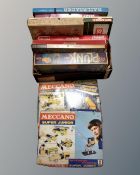 A quantity of games and models including Mechano Super Junior modelling kit, Monopoly, Railroader,