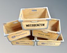 Five Bang & Tegner pine crates.