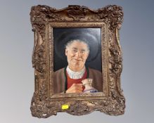 Erwin Eichinger (Austrian, 1892-1950) : Portrait of a Gentleman Holding a Bellermine Jug,