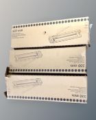 Three boxed 330mm manual tile cutters.