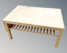 A Scandinavian oak rectangular drop leaf coffee table,