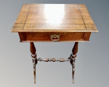 A 19th century continental walnut side table fitted with a drawer.