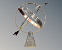 A wrought metal sun dial,