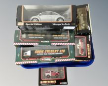 A tray of boxed die cast vehicles including Corgi, Eddie Stobart,
