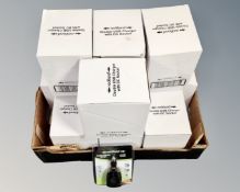 Ten boxed Rockland double USB chargers with DC sockets.