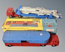 Two boxed vintage Corgi models comprising 1130 circus horse transporter with horses and 1105