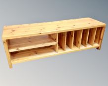 A pine entertainment low sideboard,