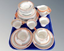Thirty three pieces of Shelley Art Deco tea china (Reg no.