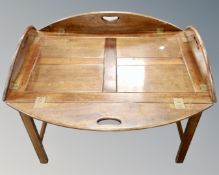 A mahogany butler's tray table,