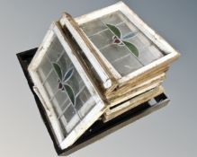 Ten stained glass windows.