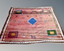 A Gabbeh rug, South West Iran, 220cm by 215cm.