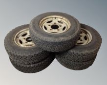 Five BF Goodrich all terrain tyres, LT225/75R16 110/107S.