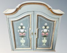 A continental painted pine bookcase top.