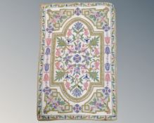 A Kashmiri hand stitched wool chain, 89cm by 60cm.