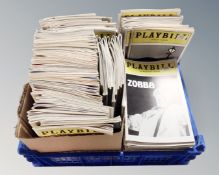 A crate containing over 50 vintage 'Opening Night' Broadway playbills together with 88 The National