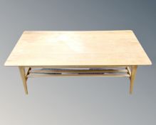 A Scandinavian beech low coffee table,