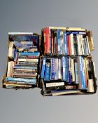 Three boxes of books relating to aviation.