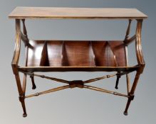 A reproduction book table.