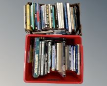 Two boxes of books relating to railways.