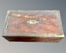 A Victorian brass bound travel writing box.