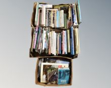 Three boxes of books relating to railways.