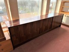 A 20th century Danish rosewood three-door low sideboard