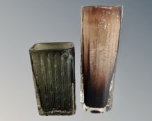 A Whitefriars Cinnamon textured vase, height 29cm,