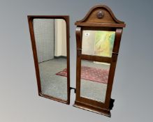 A 19th century Scandinavian mahogany framed wall mirror, height 102 cm,