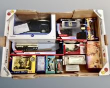 A collection of die cast vehicles : Corgi, Chevrolet truck, Fiat van,