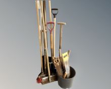 A quantity of garden and hand tools