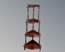 A Victorian style corner what not stand