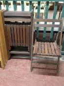 Fourteen folding chairs (assorted finishes)