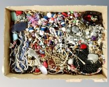 A box of mixed costume jewellery