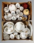 Two boxes of dinner ware, Oriental style dinner ware,