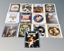 A collection of 13 vintage video discs including The Wizard of Oz, Charlie Chaplin in City Lights,