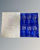 Edinburgh Crystal - The Continental Collection - A boxed set of six lead crystal sherry glasses,