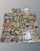 A tray containing 50 1970s and later Marvel comics including Captain America, Conan the Barbarian,