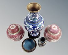 A pair of Oriental Chinese ginger jars,