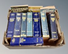 A box of eight Rothmans year books together with three further books relating to football