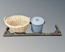 A 19th century copper fire curb,