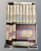 A box of antique and later books, ten volumes Crowned Master pieces of Eloquence, The New Testament,