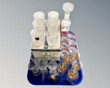 A tray of boxed Edinburgh crystal,