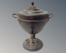A Victorian copper urn